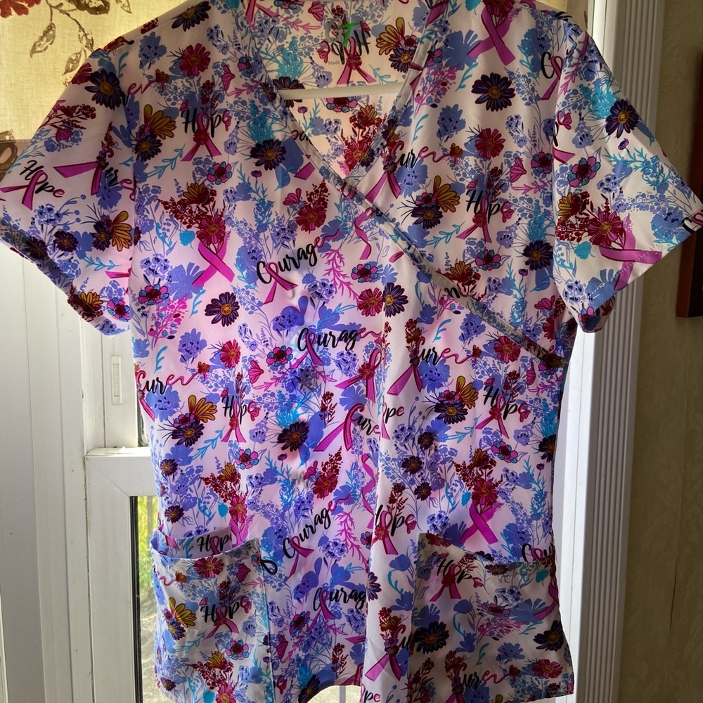 Breast Cancer Scrub Top